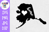 Alaska State Home with Heart SVG - 50 States SVG - United States SVG